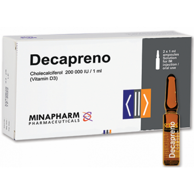 DECAPRENO ® 200 000 IU ( CHOLECALCIFEROL ) ORAL USE OR IM INJECTION 1 ML 2 AMPOULES